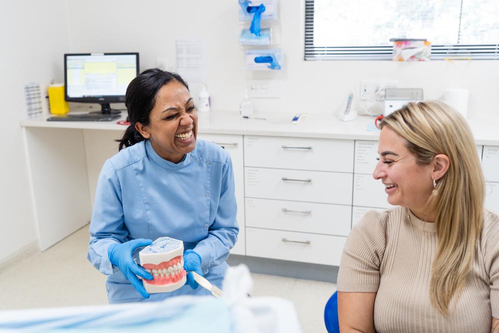 dentist with patient at narre warren dental office