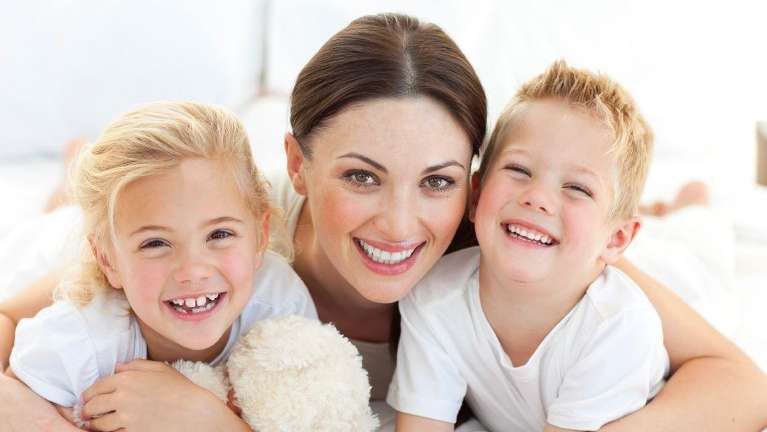 woman with two children | dentist narre warren
